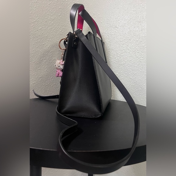 NWOT Genuine Kate Spade Putnam Drive Anissa Satchel | Black & Hot Pink | Leather - Picture 6 of 15